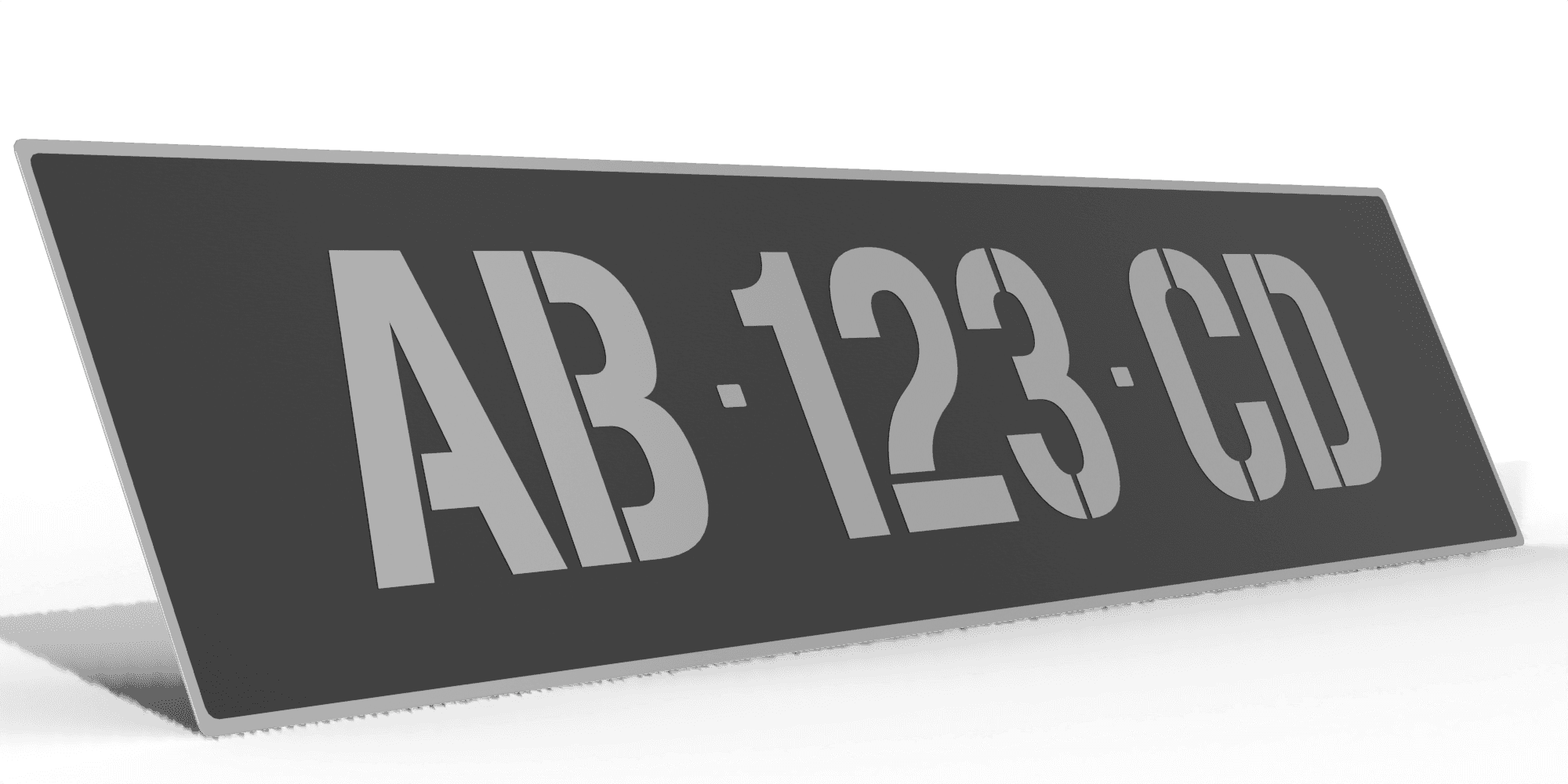 Plaque de collection en aluminium brossé, écriture pochoir — AB-123-CD