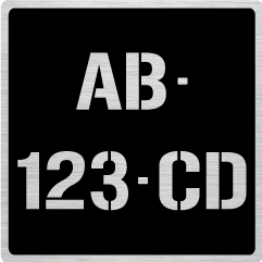 Plaque d’immatriculation collection moto – Aluminium noir – Format 10 x 10 cm