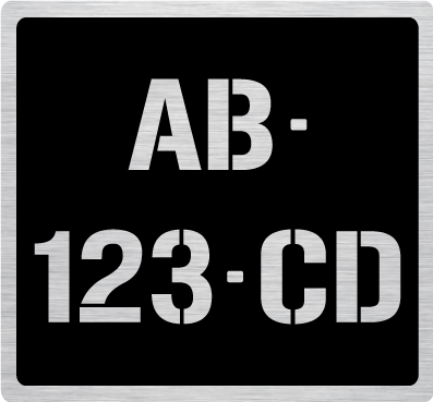 Plaque d’immatriculation collection moto – Aluminium – Format 14 x 13 cm